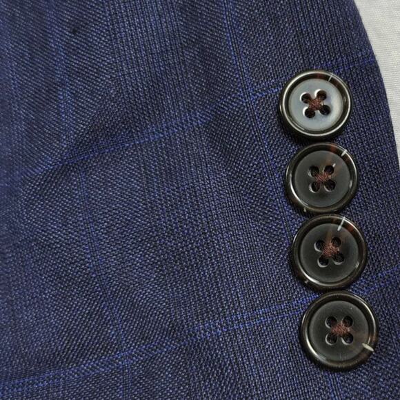 Lauren Ralph Lauren Men's Dark Navy / Blue Checkered Suit Jacket - Size: 48L - Picture 6 of 10